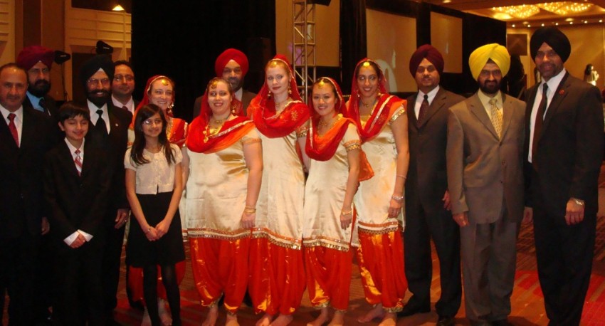 Hareepa! Chicago with members of the Punjabi Cultural Society (PCS) at the Asian American Coalition's Lunar New Year Banquet 2011, Chicago, Illinois